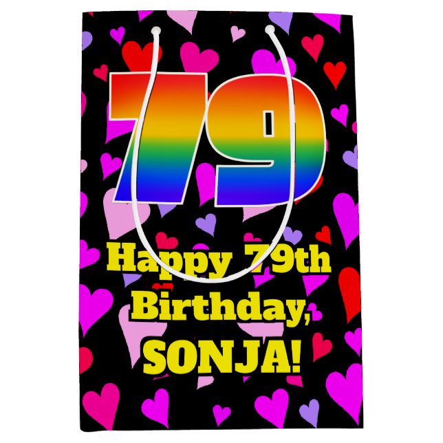 79:e födelsedagen: Loving Hearts Mönster, Regnbåge (Framsidan)