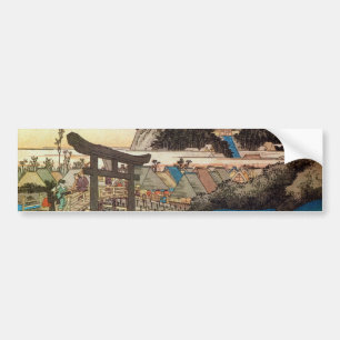 7. 藤 宿, 広 重 Fujisawa-juku, Hiroshige, Ukiyo-e Bildekal