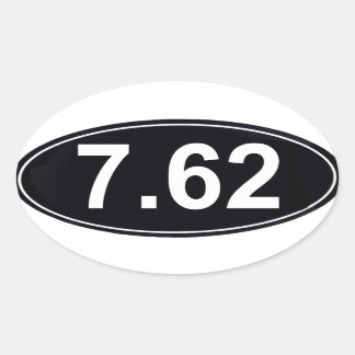 7.62 Marathon Oval Sticker stil Ovalt Klistermärke