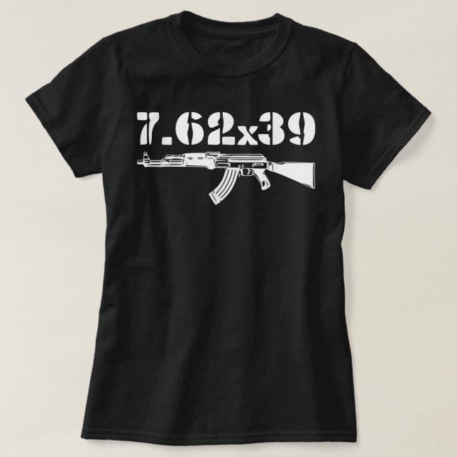 7,62X39 Caliber Ammo AK-47 Gun T Shirt (Design framsida)