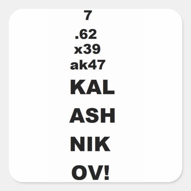 7.62x39 fyrkantigt klistermärke (Framsida)