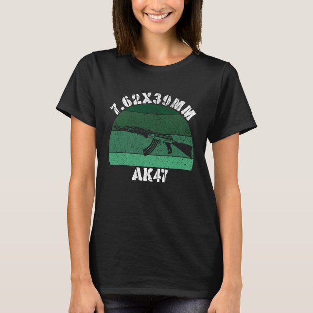 7 62X39 kaliber ammunition AK 47 gevär T Shirt (Framsida)