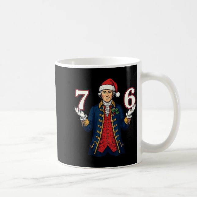 7-6 6-7 Funny George Washington Santa 67 Meme Chri Kaffemugg (Höger)