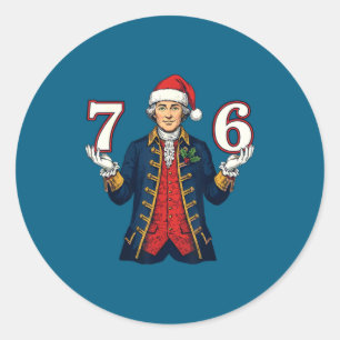 7-6 6-7 Roliga George Washington Tomte 67 Meme Jul Runt Klistermärke
