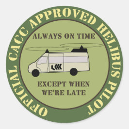 7,6 cm Helibus Pilot Patch Runt Klistermärke