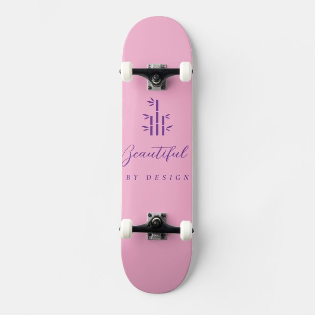 7 7/8" Skateboarddäck (Rosa) Mini Skateboard Bräda 18,5 Cm (Framsida)
