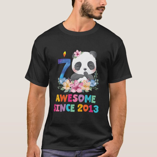 7 7:e panda enhörning py t shirt (Framsida)