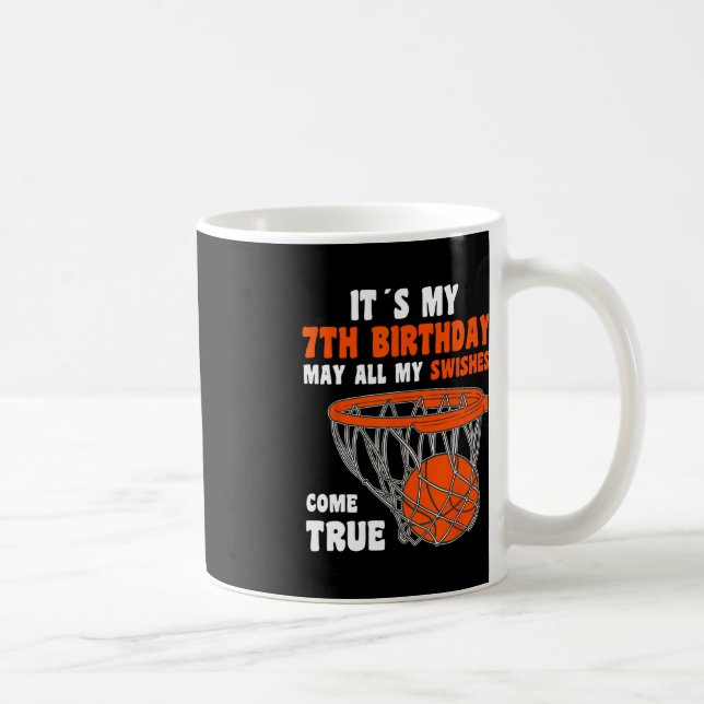 7 Åldersdag Lycklig 7:e Basketball 7:e Kaffemugg (Höger)