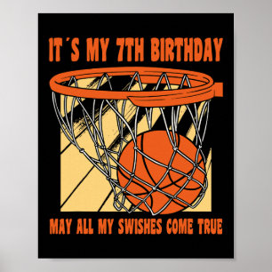 7 Åldersdag Lycklig 7:e Basketball 7:e Poster