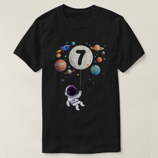 7 Åldersdagsplanet Astronaut 7:e T Shirt (Design framsida)