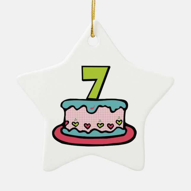 7 Ålderskaka Julgransprydnad Keramik (Framsidan)