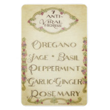 7 antivirala Örter 4 x 6 tum Magnet