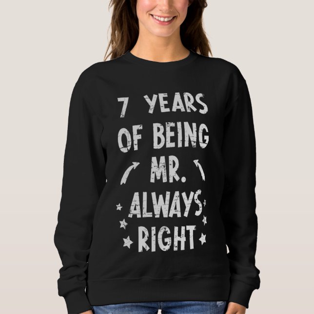 7 år Alltid Höger-årsdagen Bröllop T Shirt (Framsida)