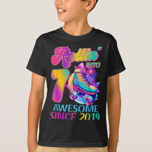 7 år fantastiskt sedan 2019 Hockey tema födelsedag T Shirt