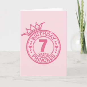 7 år - födelsedagsprinsessan - rosa kort