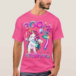 7 år Gamla blomstrande Unicorn-gåvor 7:e födelseda T Shirt