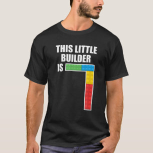 7 år Gamla Byggnad block 7:e födelsedag Leksak T Shirt
