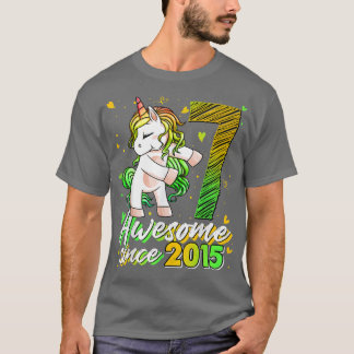 7 år Gamla gåvor - Unicorn Floss 7:e Birthday Gi T Shirt
