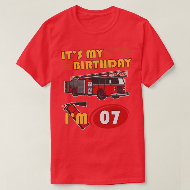 7 år gammal min födelsedag Lastbil 7:e T Shirt (Design framsida)