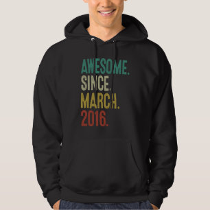 7 år gammal Vintage mars 2016 7:e födelsedag Hoodie
