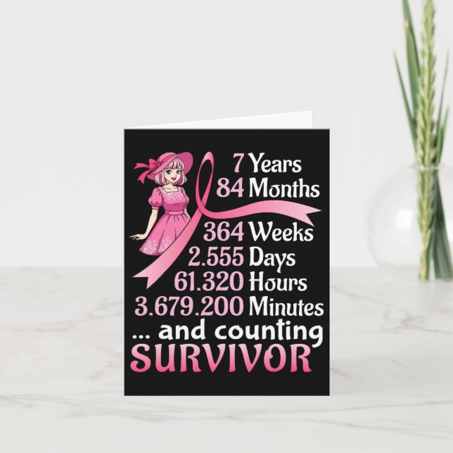 7 år och 84 månader mot bröstcancer Survi Kort (Framsida)