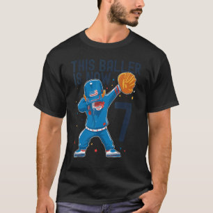 7-årig baskebollsdag 7:e Baller Player Boy T Shirt