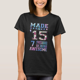 7-årig flicka för födelsedagen, född 2015 i Färg T Shirt