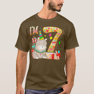 7-årig födelsedagsllama... Jag är flicka Theme 7:e T Shirt