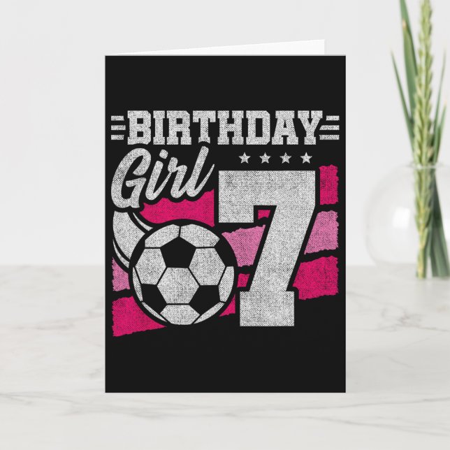 7-årig fotbollsfödelsedag - Flickors 7-årsdag Så Kort (Framsida)
