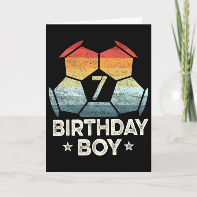 7-årig fotbollsspelare presenter 7-årsdag pojke Se Kort (Framsida)