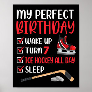 7 Årig Ishockey Födelsedagsfest 7:e Pojke Födelsed Poster