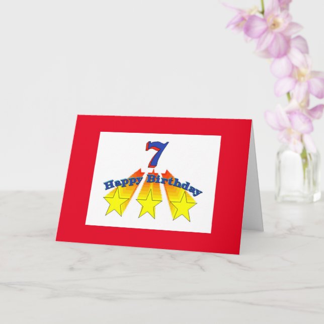 7-årig kristkort från födelsedagen kort (Orkide)