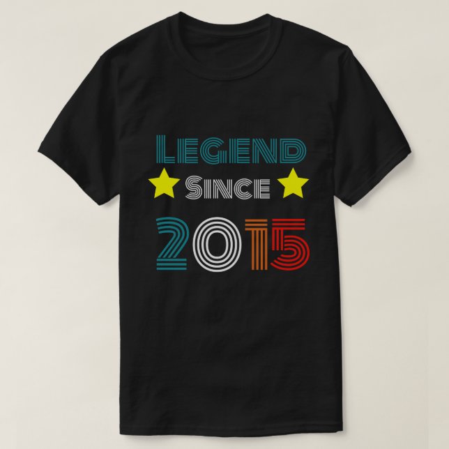 7 års ålder sedan 2015 7:e födelsedag t shirt (Design framsida)
