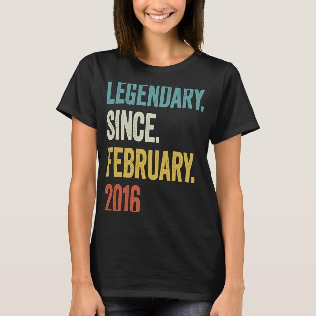 7 års ålder sedan februari 2016 7:e Birt T Shirt (Framsida)