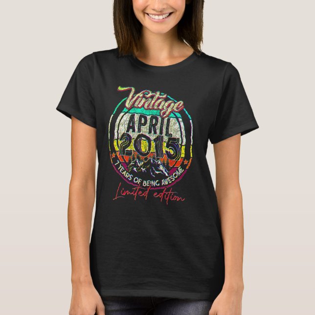 7 års ålder som Fantastisk 7-födelsedagen april 20 T Shirt (Framsida)
