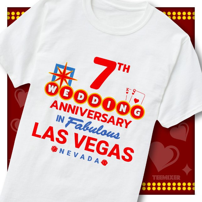 7-års bröllopsdag Fantastiskt par i Las Vegas T Shirt (Skapare uppladdad)