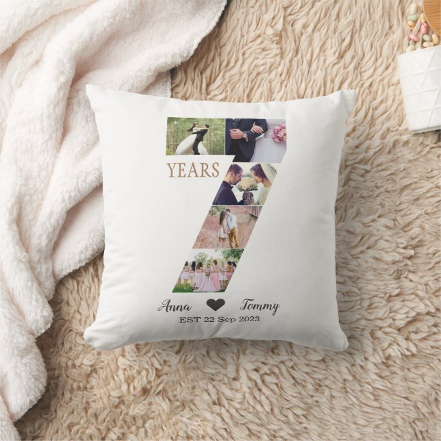 7-års bröllopsdag kudde (Filt)