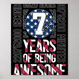 7 års Fantastisk Basketball 7:e-födelsedag Poster