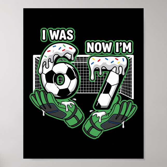 7 Års Födelsedag Fotboll Jag Var 6 Nu Är Jag 7  Poster (Framsidan)