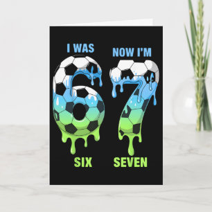 7-års födelsedag Fotbollströja Jag var 6 nu är jag Kort