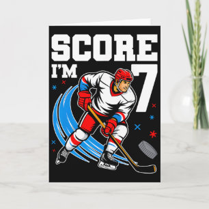 7-års födelsedag ishockey pojke sju år gammal isho kort
