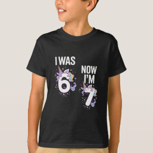 7 Års Födelsedag Jag Var 6 Nu Är Jag 7 67 Rolig En T Shirt