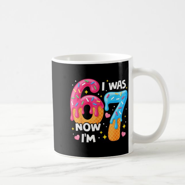 7 Års Födelsedag Jag Var 6 Nu Är Jag 7 67 Roliga B Kaffemugg (Höger)