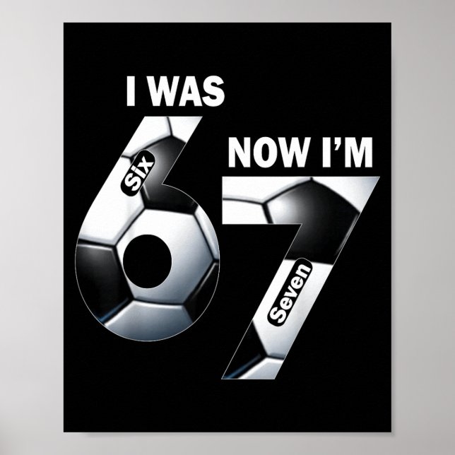 7 Års Födelsedag Jag Var 6 Nu Är Jag 7 Roliga Barn Poster (Framsidan)