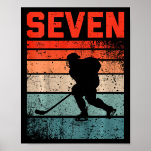 7-års födelsedag Retro ishockey 7 år gammal pojke Poster