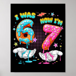 7 Års Födelsedag Rolig Jag Var 6 Nu Är Jag 7 Pojke Poster