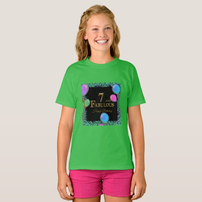 7-års födelsedag  t shirt (Hel framsida)