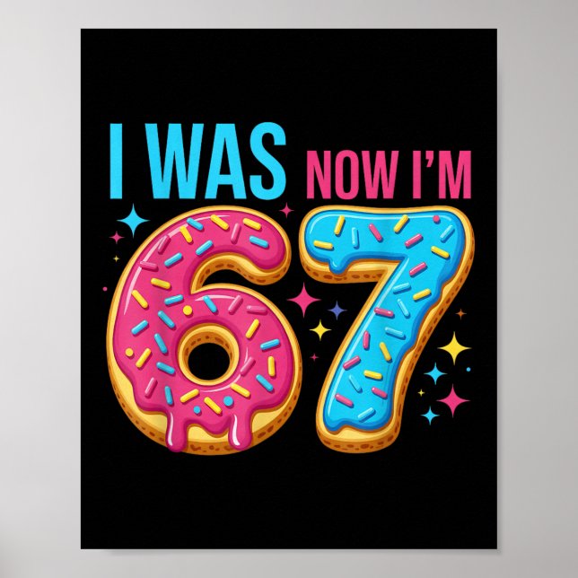 7 Års Födelsedag Var 6 Nu Är Jag 7 67 Roligt  Poster (Framsidan)