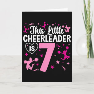 7-års födelsedags Cheerleading Flicka Sju år gamma Kort