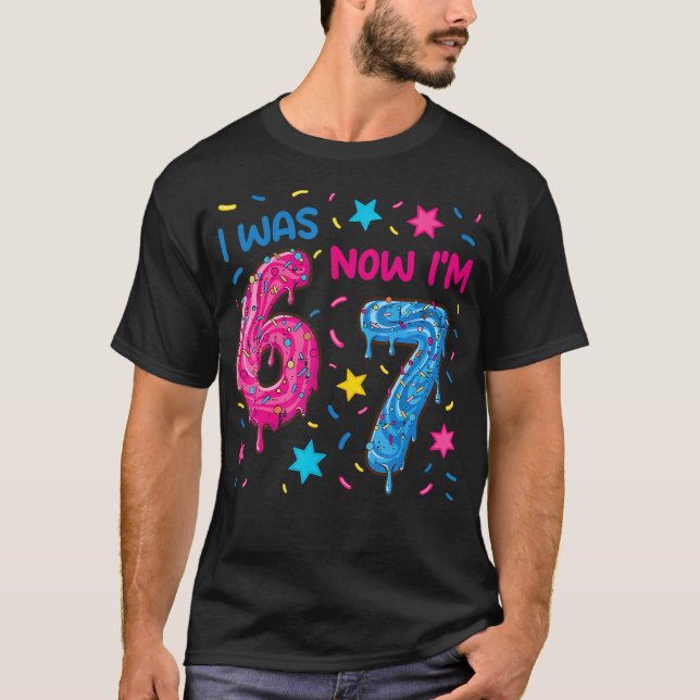 7 Års Födelsedags T-Shirt Var 6 Nu Är Jag 7 67 Rol (Framsida)